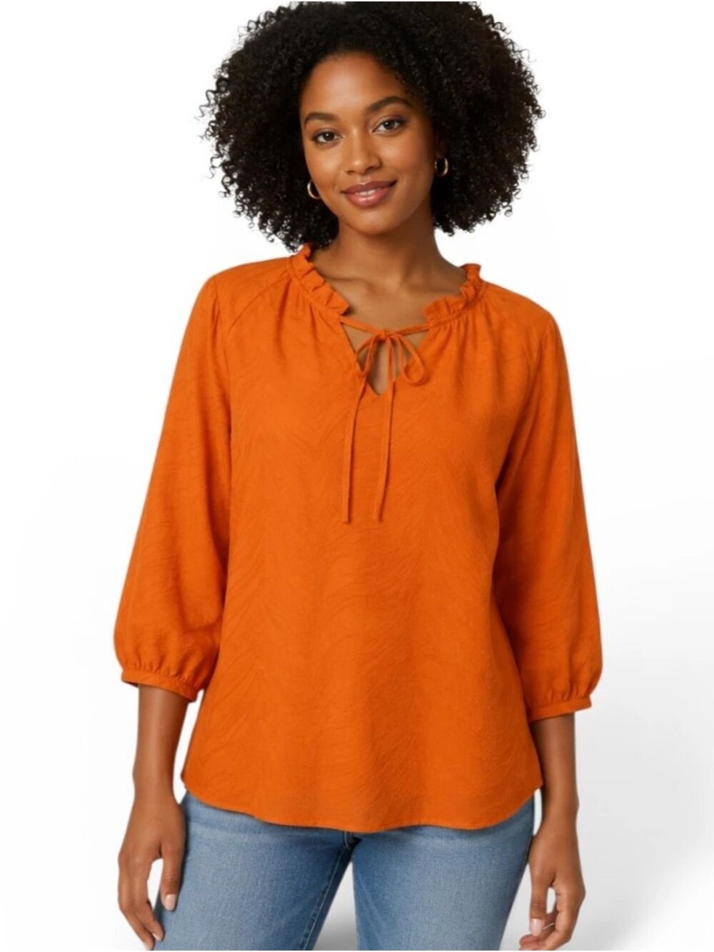 Vince Camuto Textured Burnt Orange Blouse XS